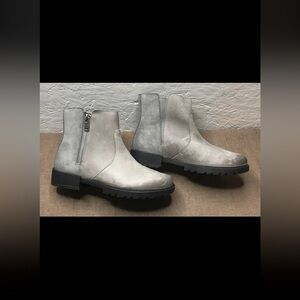 Sorel Emelie II Zip Women's Ankle Boots Gray Waterproof Leather Size 6.5